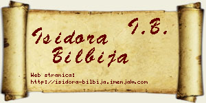 Isidora Bilbija vizit kartica